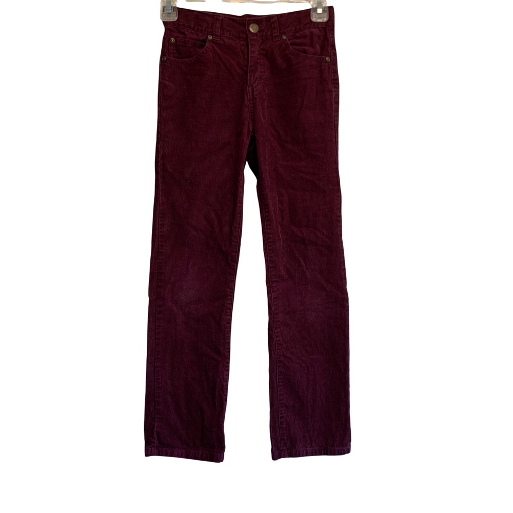 Janie and Jack Corduroy Pants Size 10 Burgundy Straight Leg Adjustable Waist